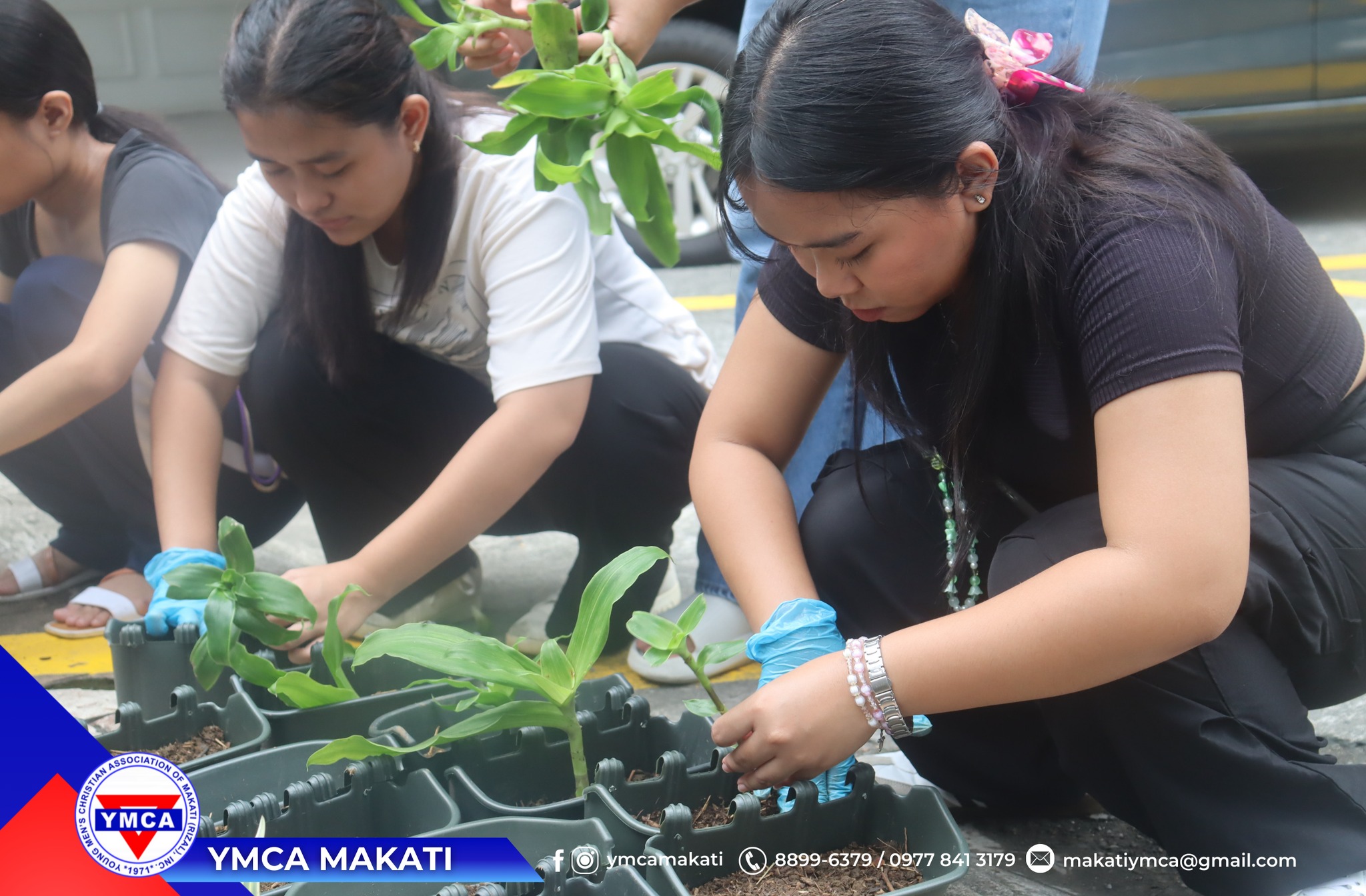 YMCA members participating in environmental activity
